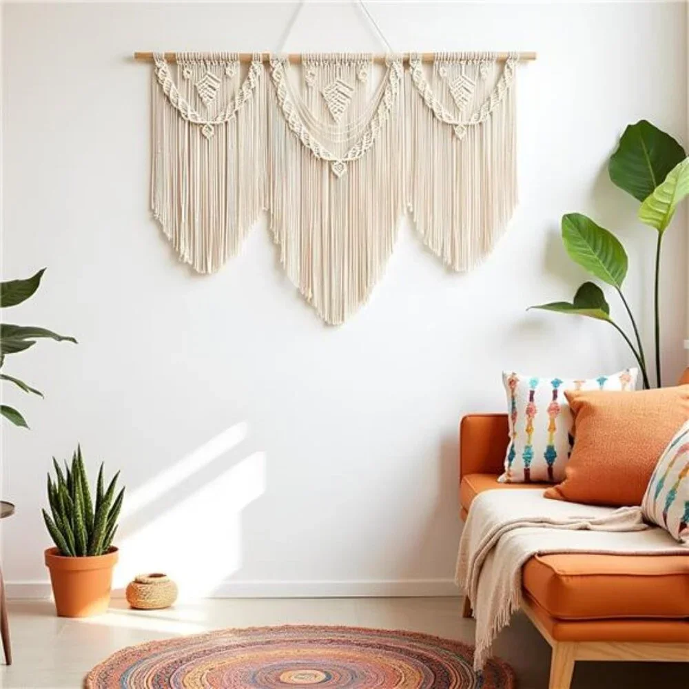 large macrame wall hanging - Boho Tapestry Macrame Wall Decor Art- Chic Bohemian